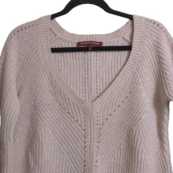Comptoir Des Cotonniers Womens Pullover Sweater Beige Long Sleeve Wool Blend M - Picture 2 of 7